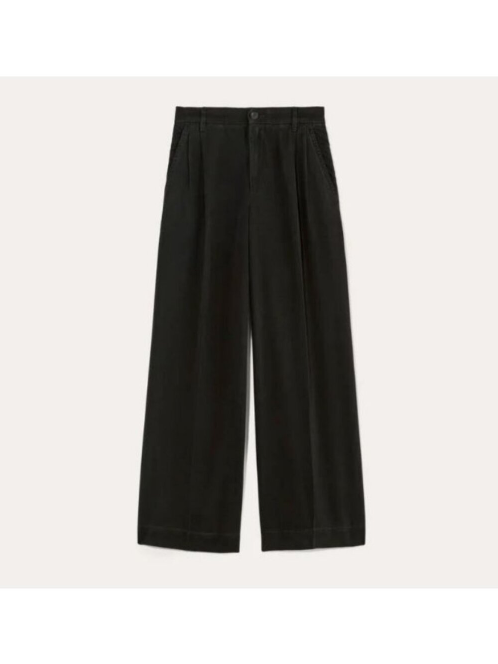 Everlane The Trouser In Buttersoft Cotton Pleated Pants Black Size 2 NWT